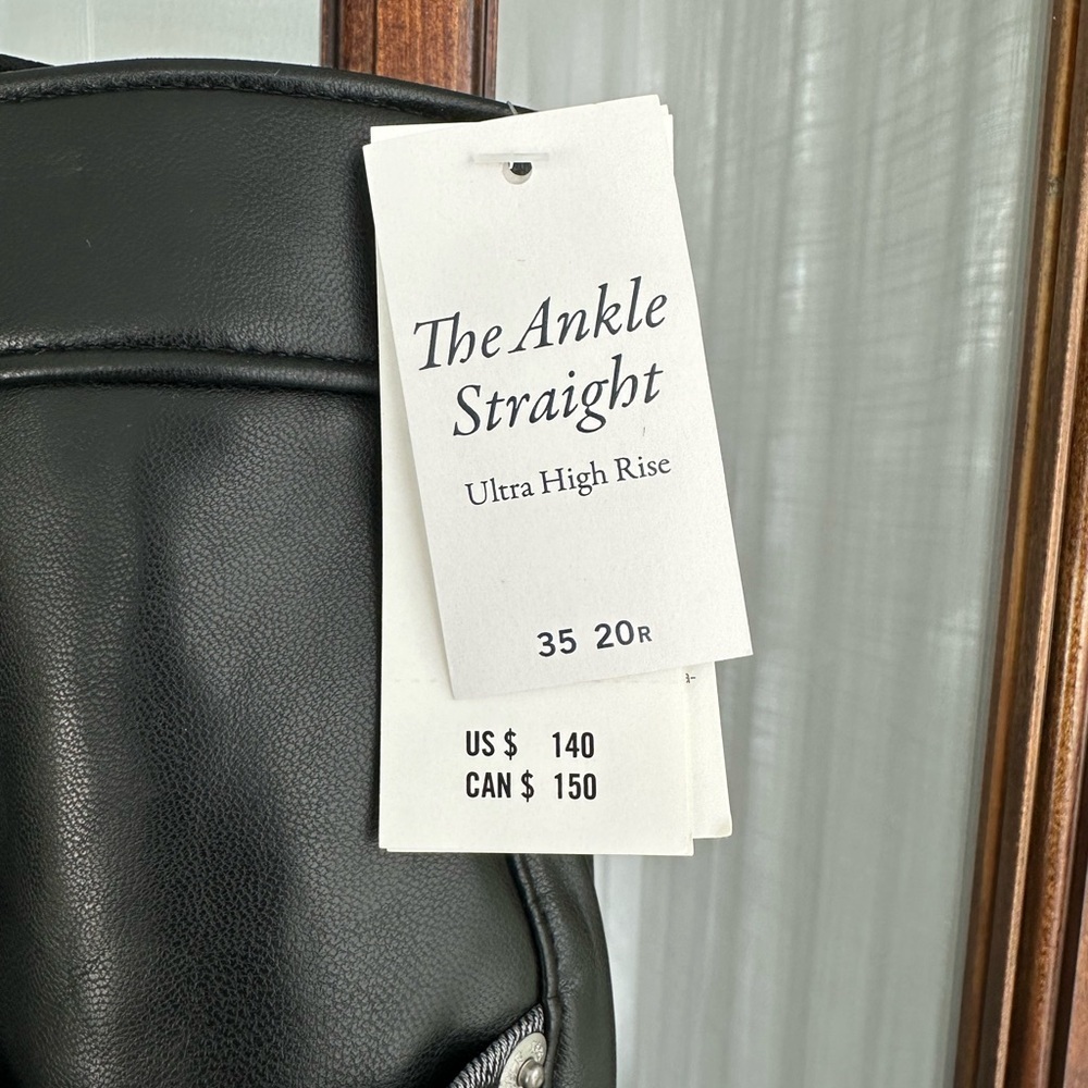 NWT Abercrombie‎ & Fitch Jeans 20r Faux Leather Ankle Straight Ultra High Rise - Picture 4 of 10